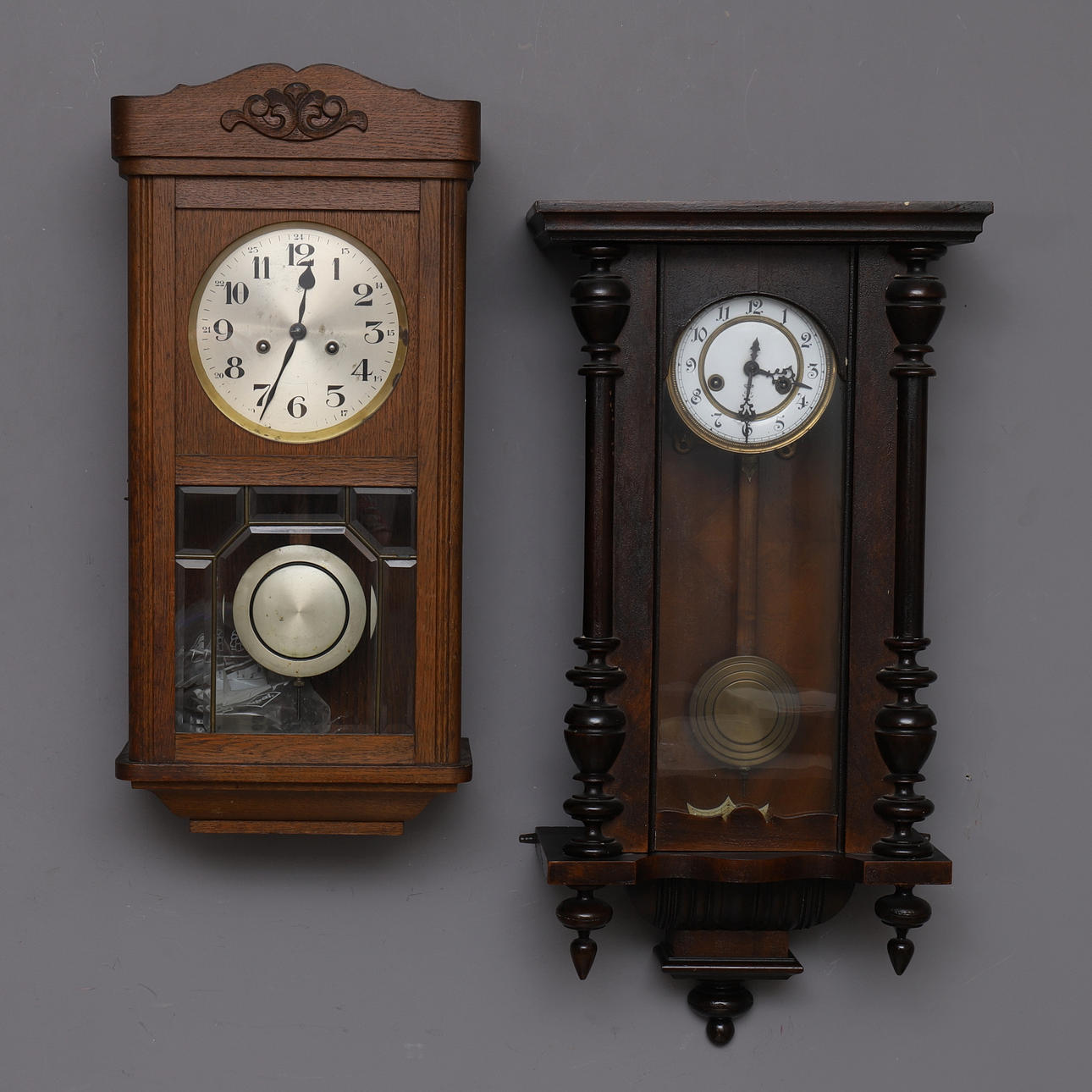 WANDUHR, 2 Stk., Gustav Becker, Renovierungsobjekt.