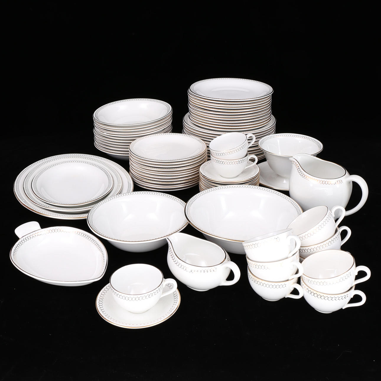 SPEISE- und KAFFEESET, 79-teilig, Porzellan, 