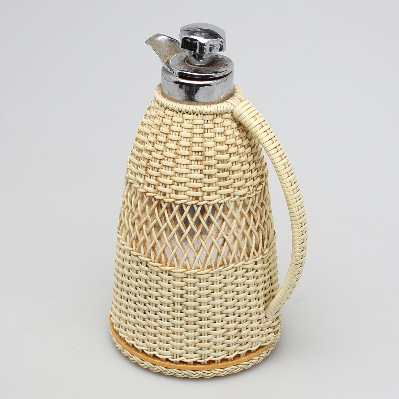 TERMOSKANNA, AB Termoverken Jönköping, rottingklädd, 1950/60-tal.