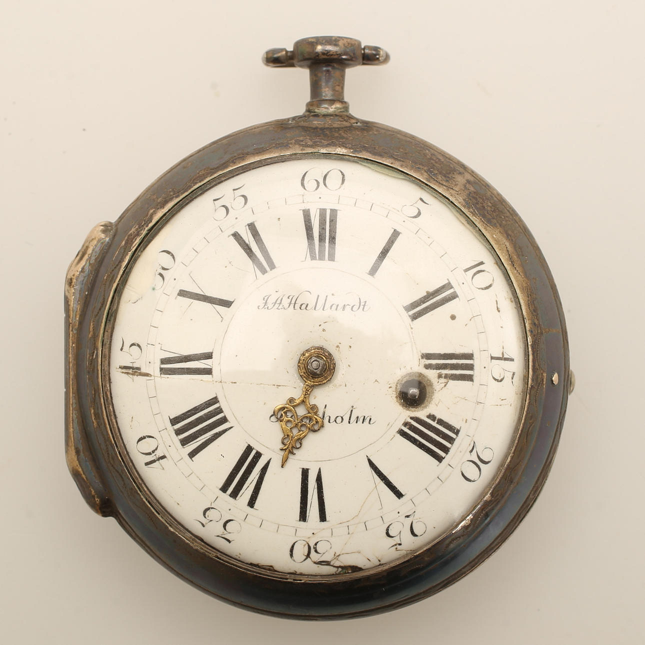 SPINDELUHR, Silber, 18. Jahrhundert.