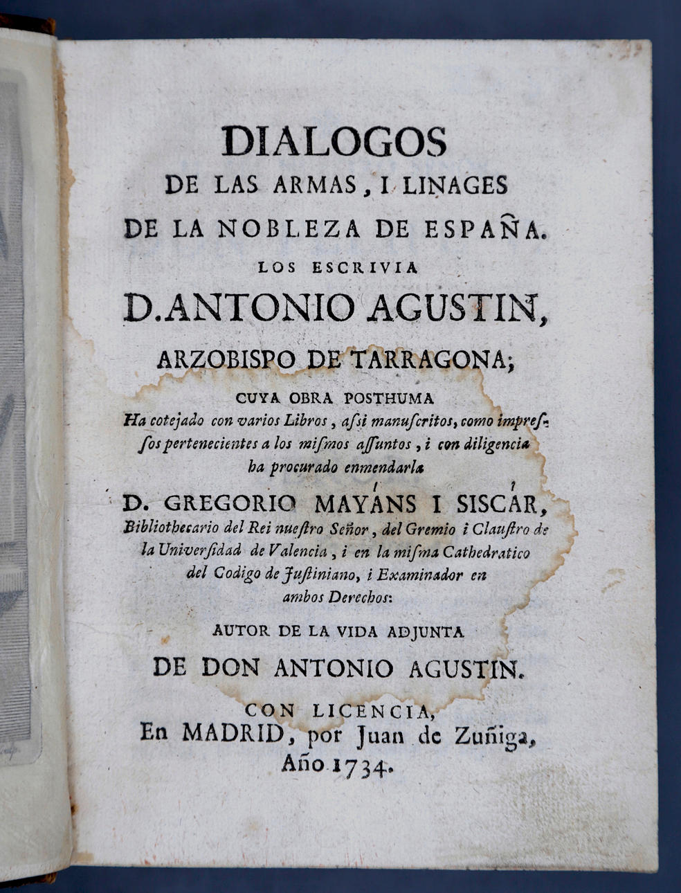 Lineages av adeln i Spanien, 1734.