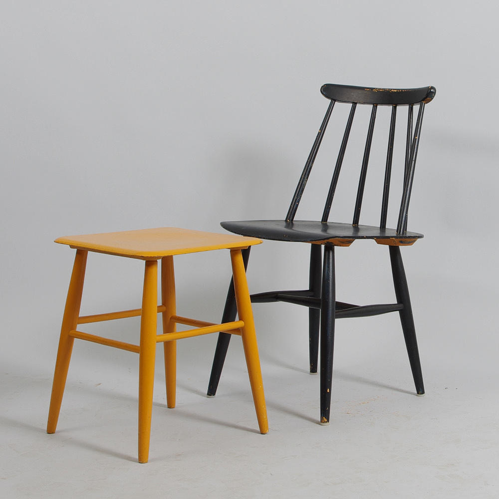 STOL SAMT PALL, Edsbyverken, stolen "Fanett", Ilmari Tapiovaara.