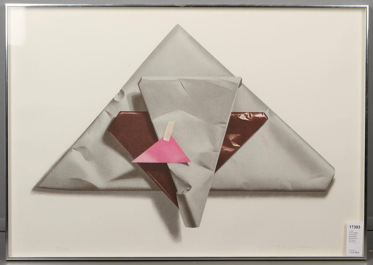 YRJÖ EDELMANN. Komposition, färglitografi, signerad och numrerad 87/150.
