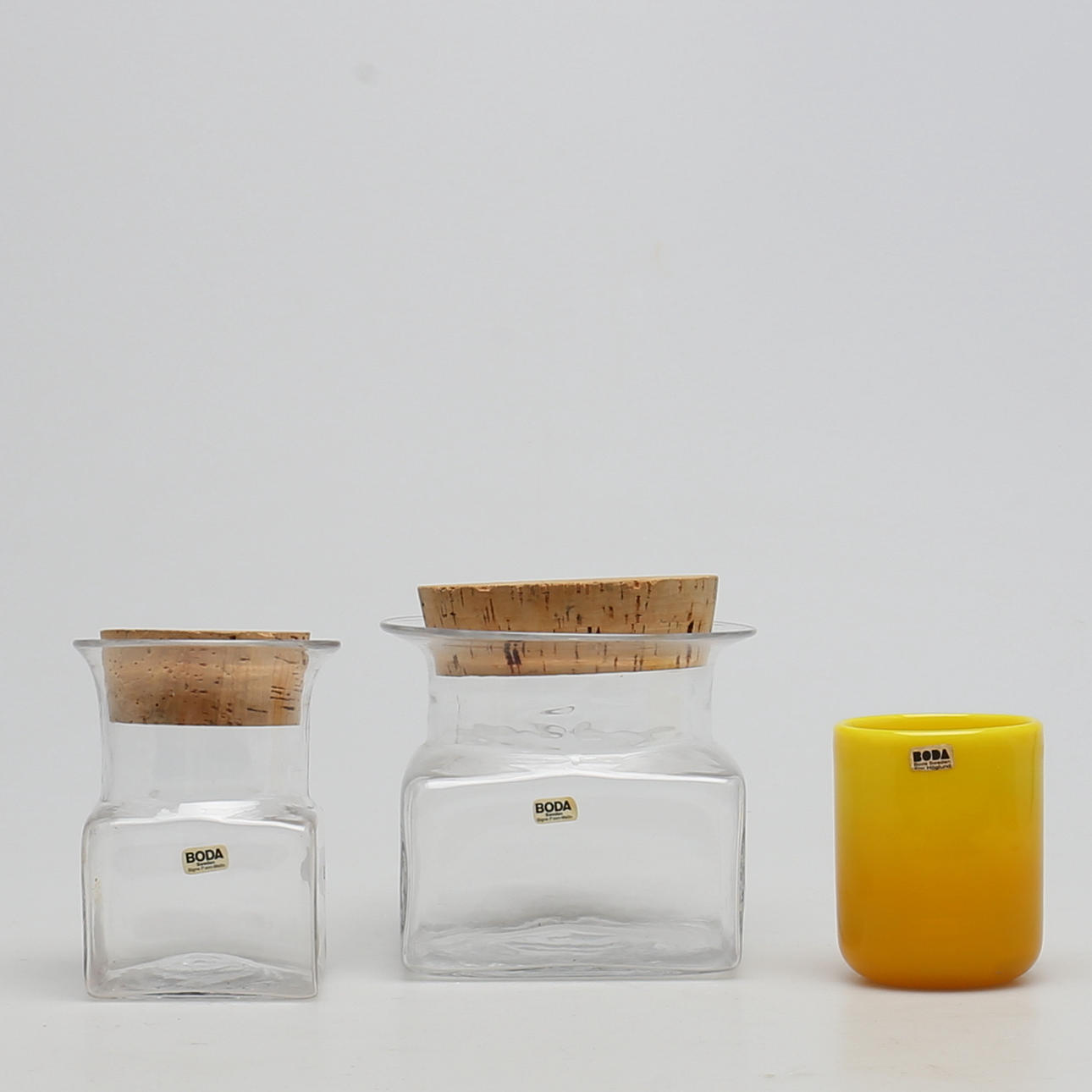 GLASDELAR, 3 st, Boda, design bl.a Signe P:son-Melin, Erik Höglund.