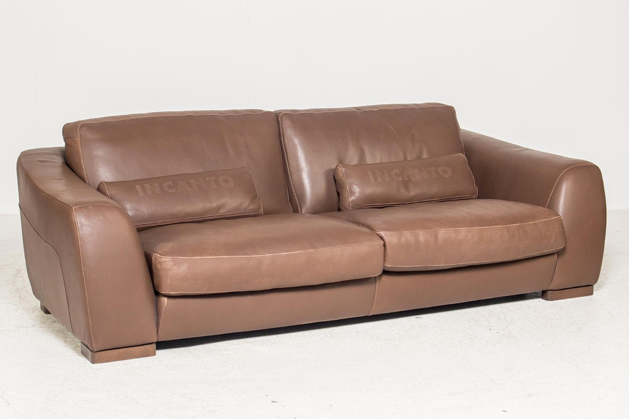 Incanto, Dreisitzer Sofa, Leder, Italien.