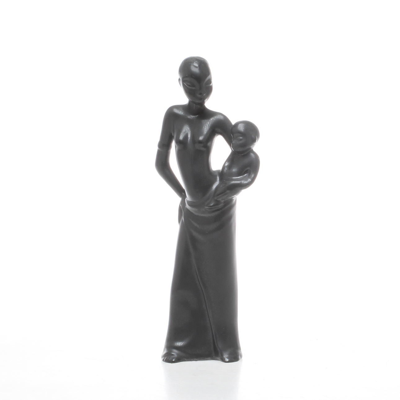 FIGURIN, porslin, kvinna med barn, Dorothy Clough, Gefle Upsala Ekeby, 1950-tal.