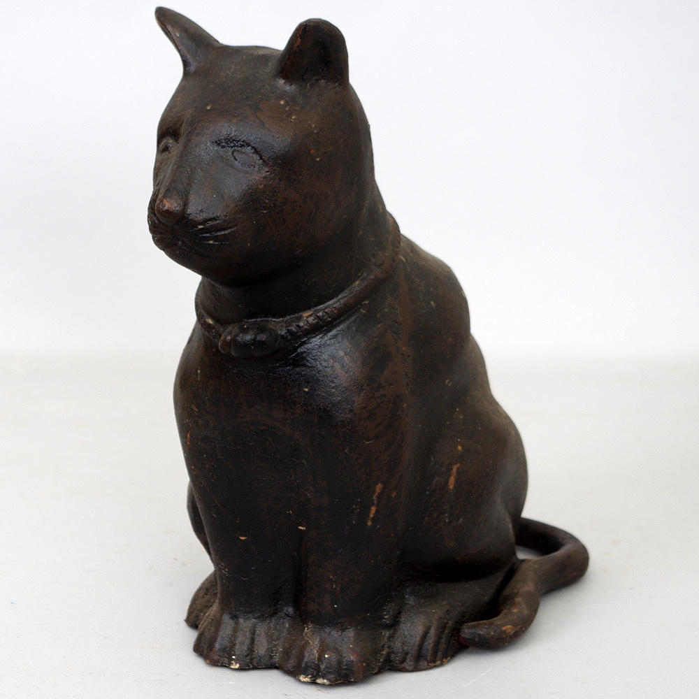 DÖRRSTOPP, katt, gjutjärn, samtida.