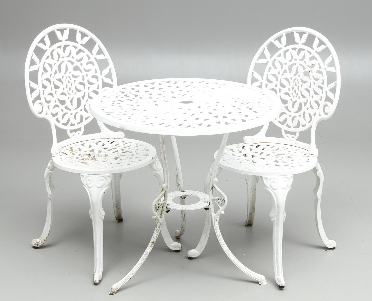 TRÄDGÅRDSMÖBLER, 3 st, metall, 1900-tal.