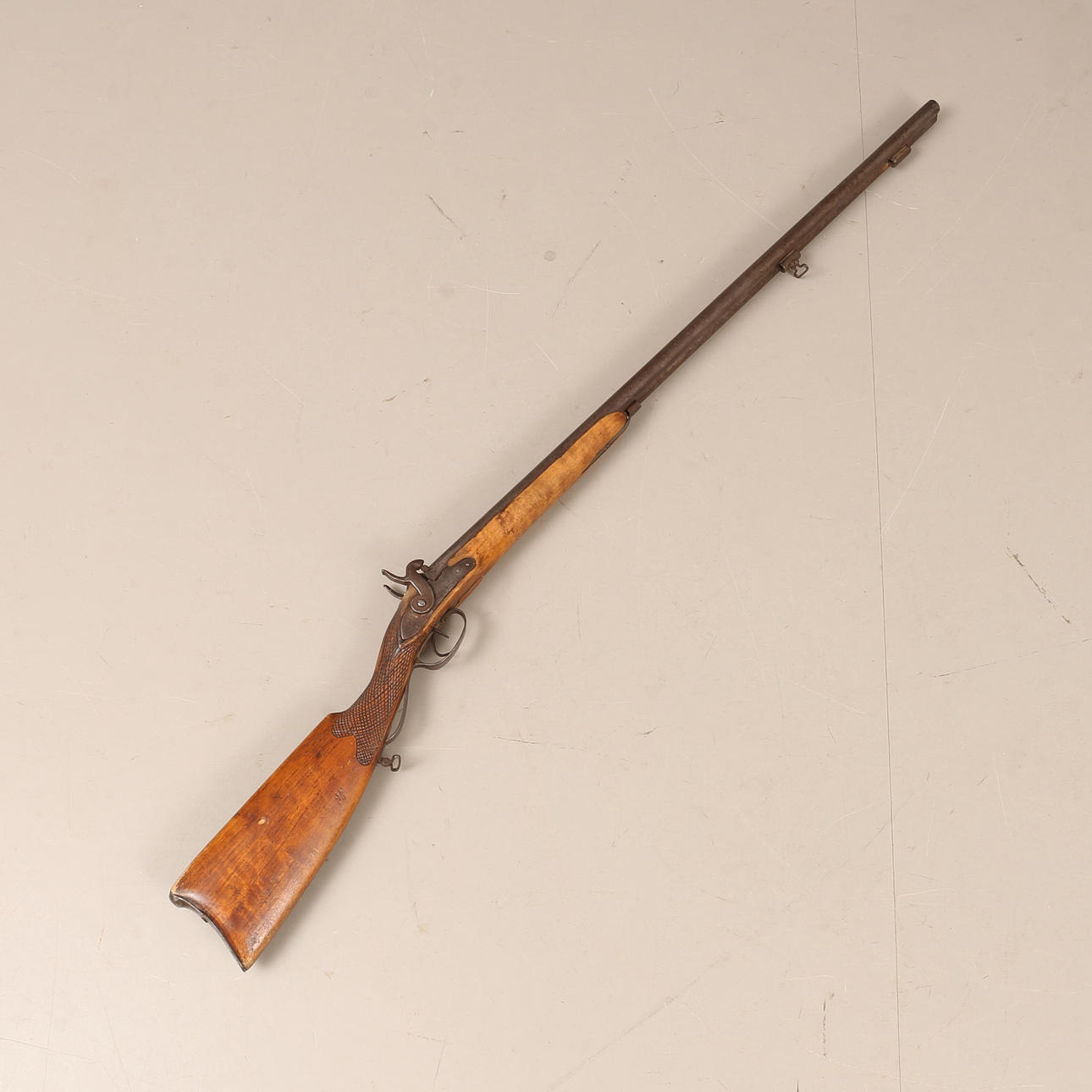 SHOTGUN, double-barreled, Swedish about 1850.