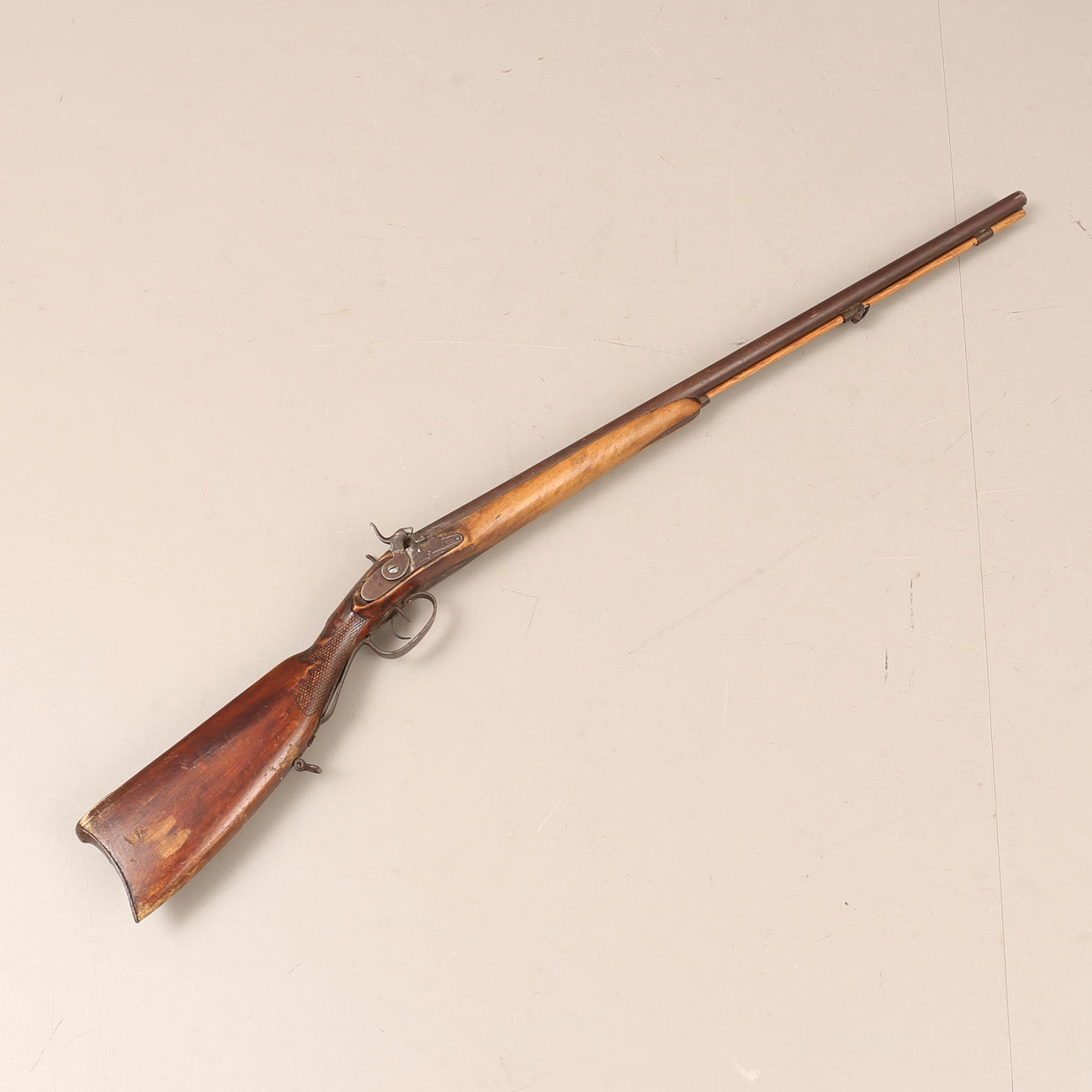 SHOTGUN, double barrel, Swedish, about 1850.