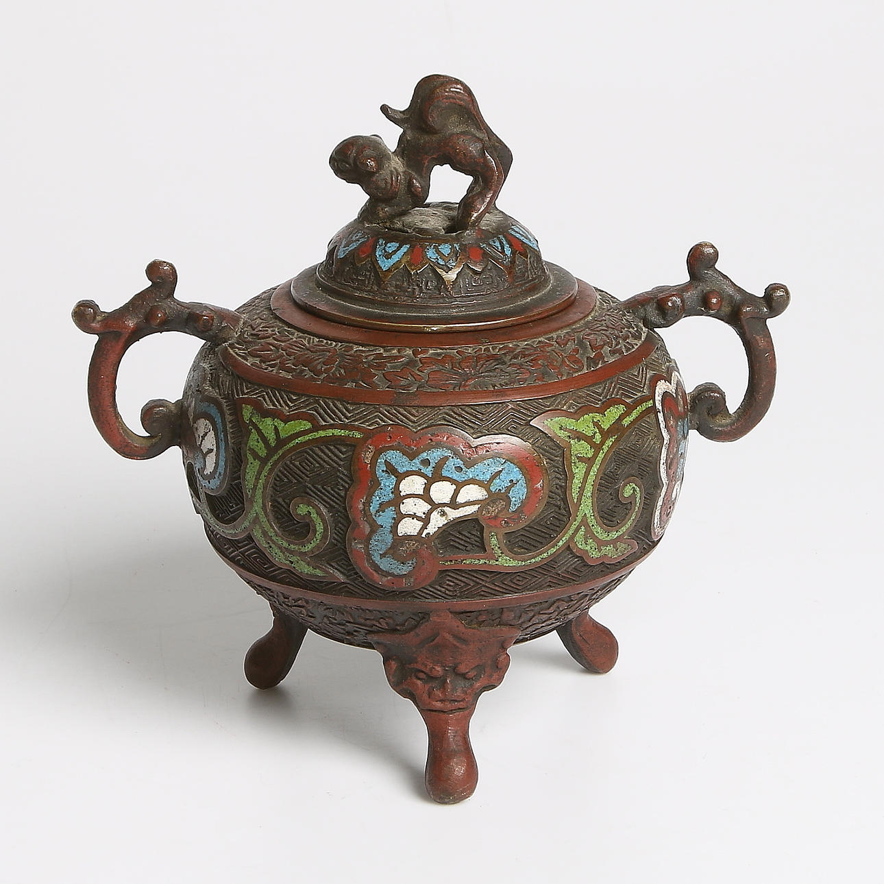 RÖKELSKAR, Cloisonné, Kina 1900-tal.