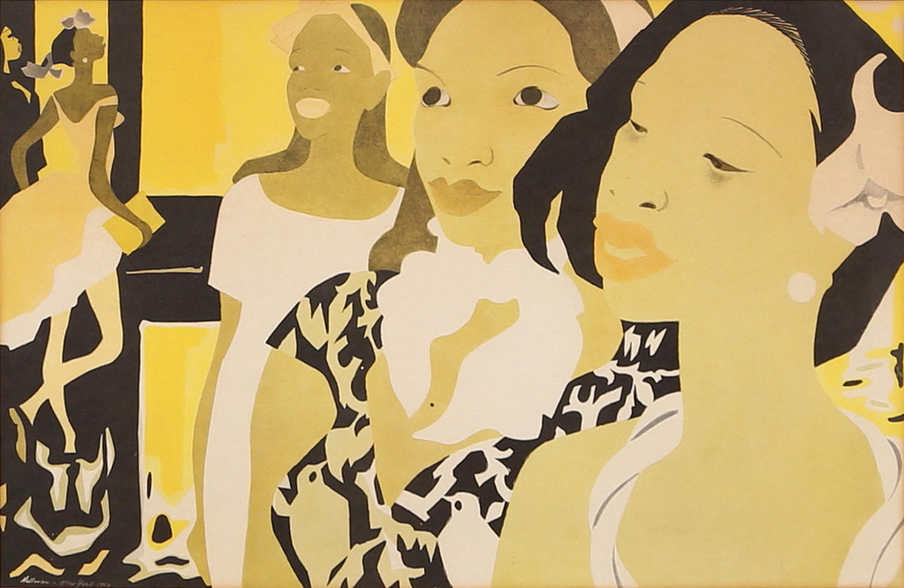ADOLF HALLMAN (1893-1968). The faces color offset print, signed in the print Hallman and dated New York.