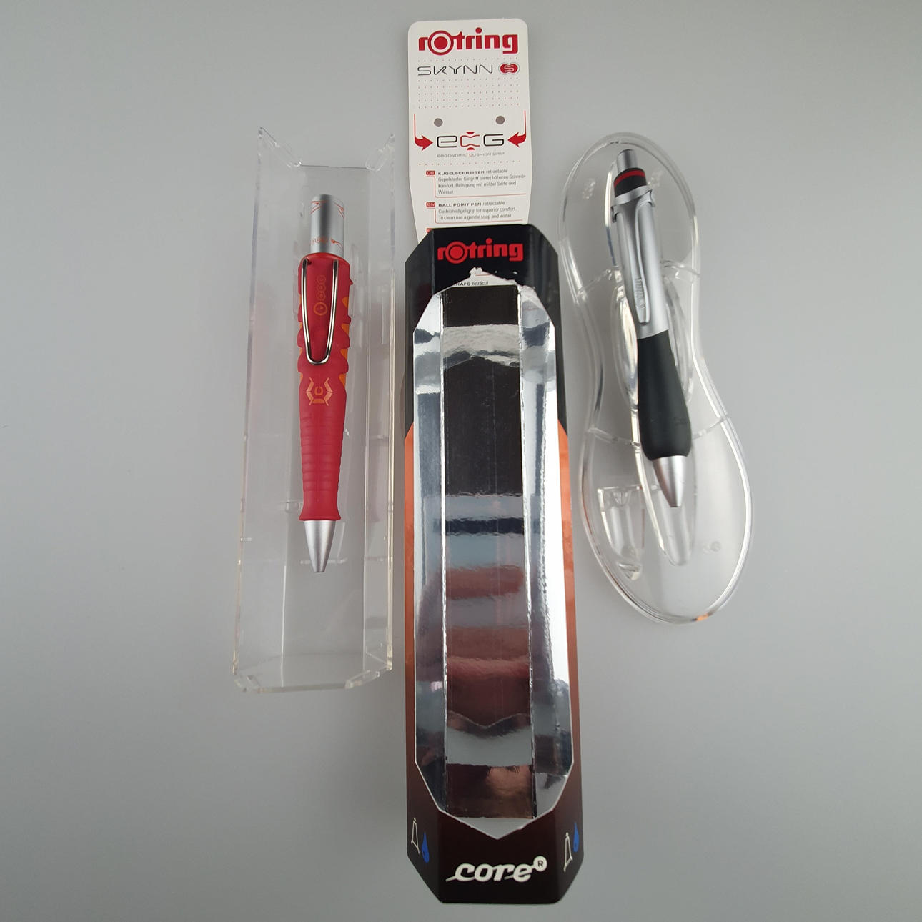 ROTRING 2x Kugelschreiber, Leder Brieftasche.