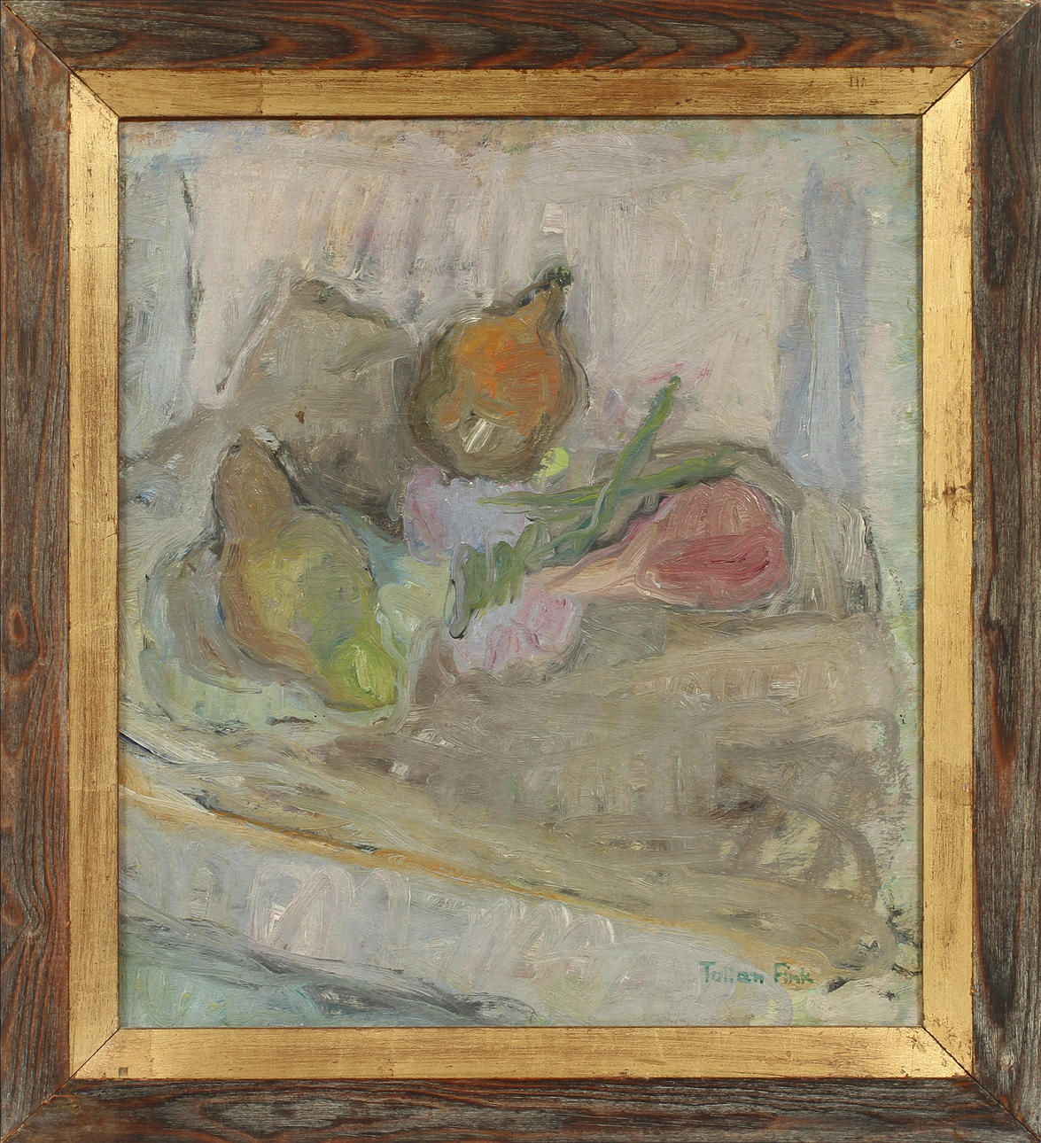 TULLAN FINK. Stilleben, Olja på pannå, sign.