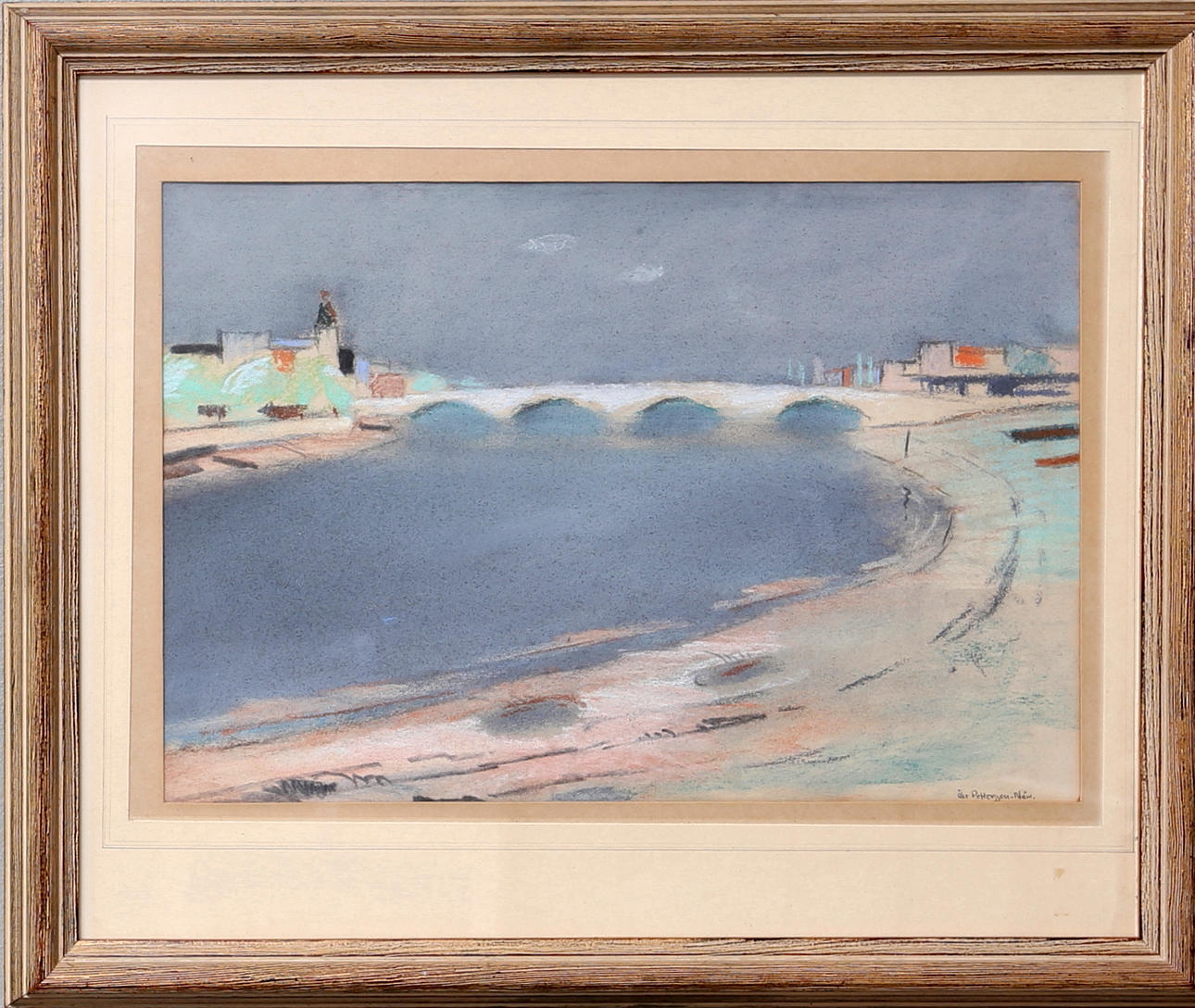 ÅKE PETTERSSON-NÅW. Bron över Themsen, London, pastell, signerad åke Pettersson-Nåw.