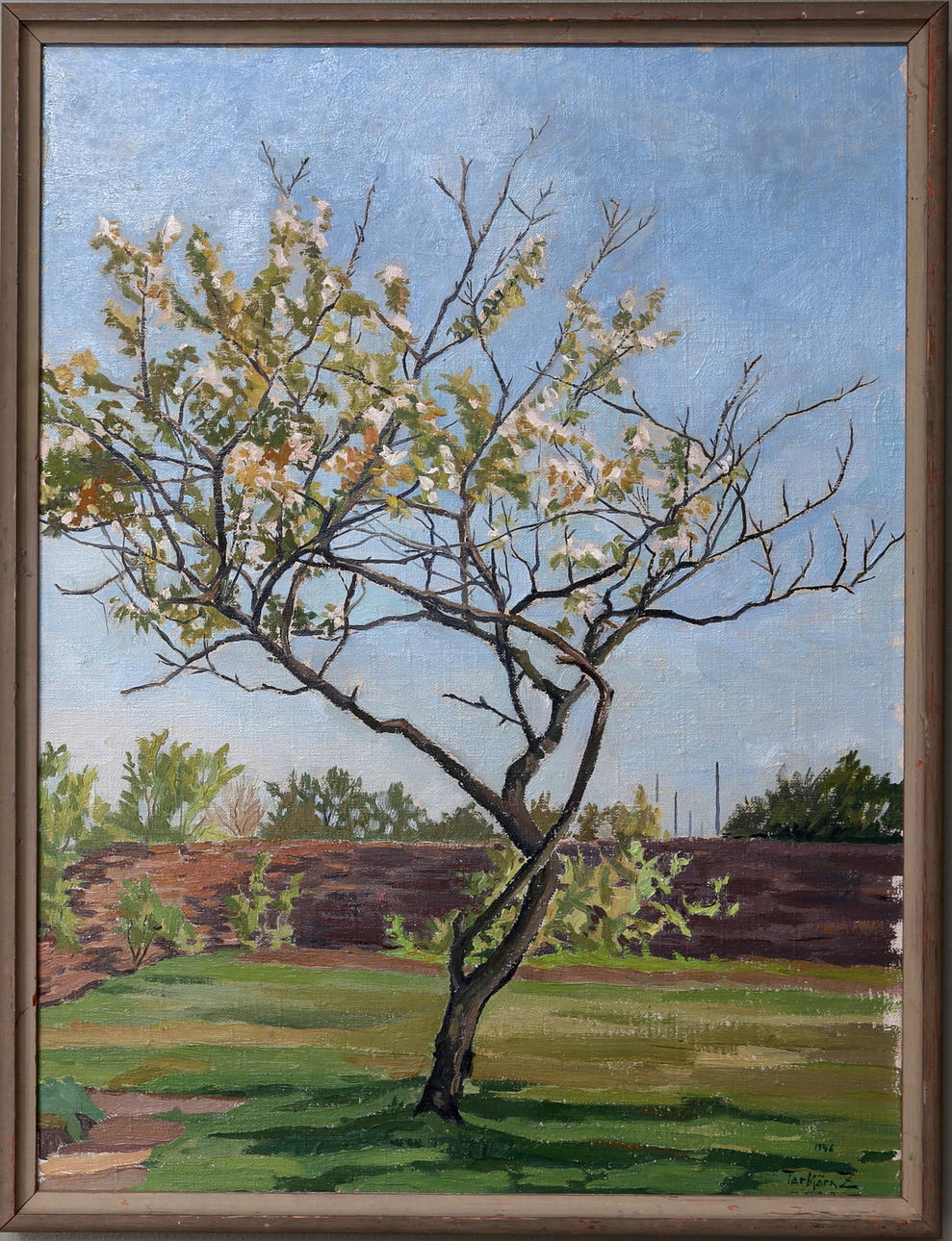 TORBJÖRN ZETTERHOLM. Blommande träd, olja på duk, signerad o daterad Torbjörn Z - 1946.