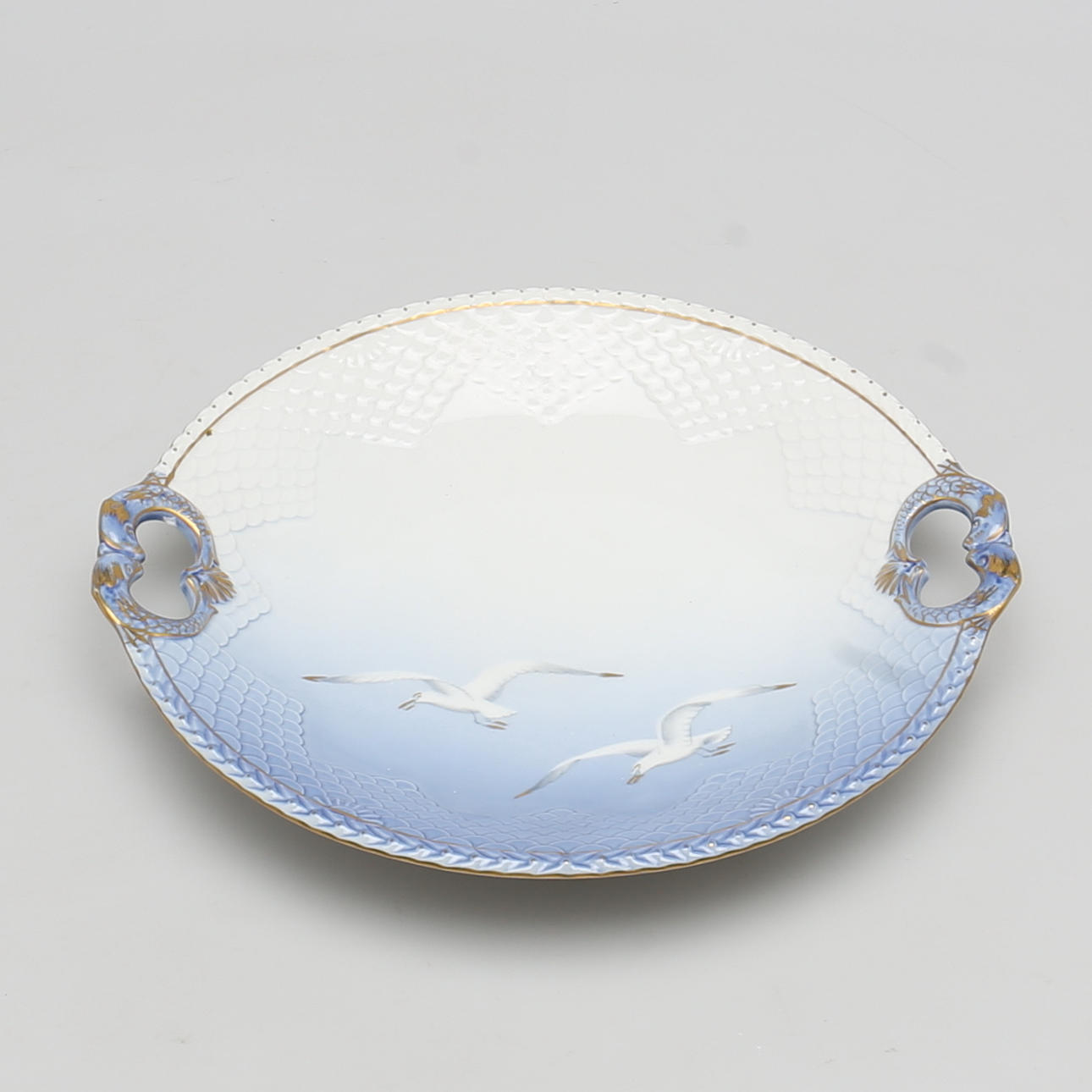 KAKFAT med handtag, porslin, Blå Måsen, B&G, Danmark.