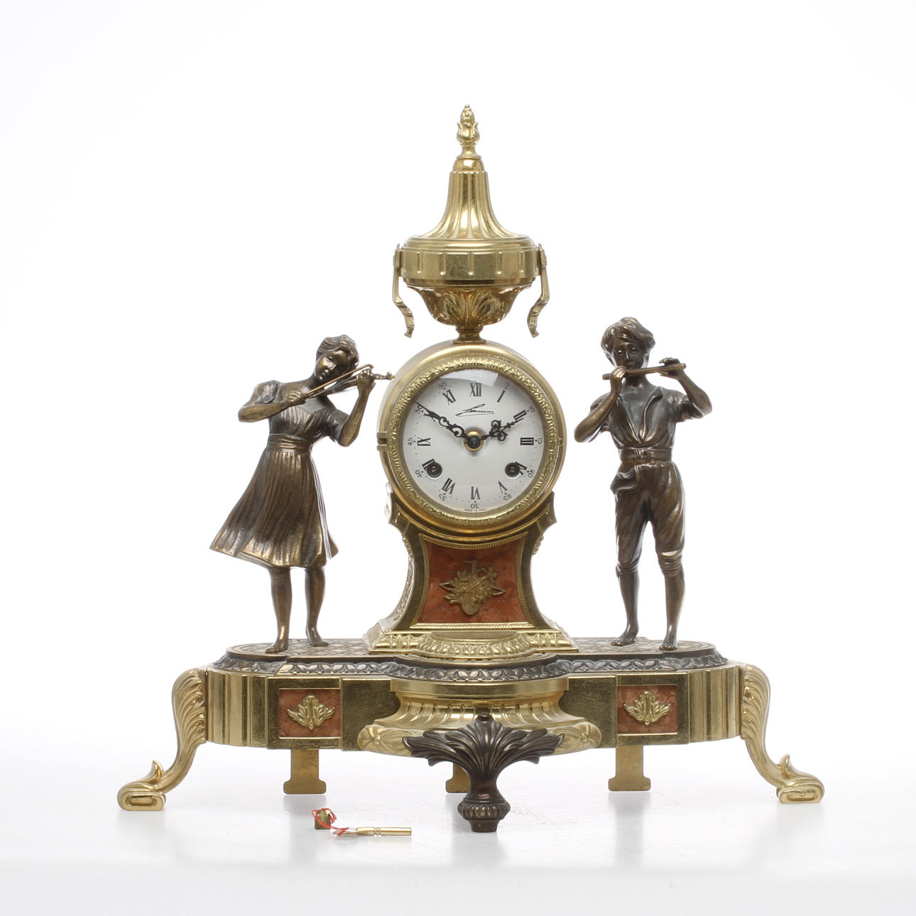 BORDSUR, patinerad mässing, Lancini, Italien, 1900-talets andra hälft.