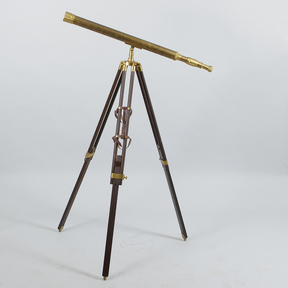 FARTYGSKIKARE MED STATIV, mässing, trä.