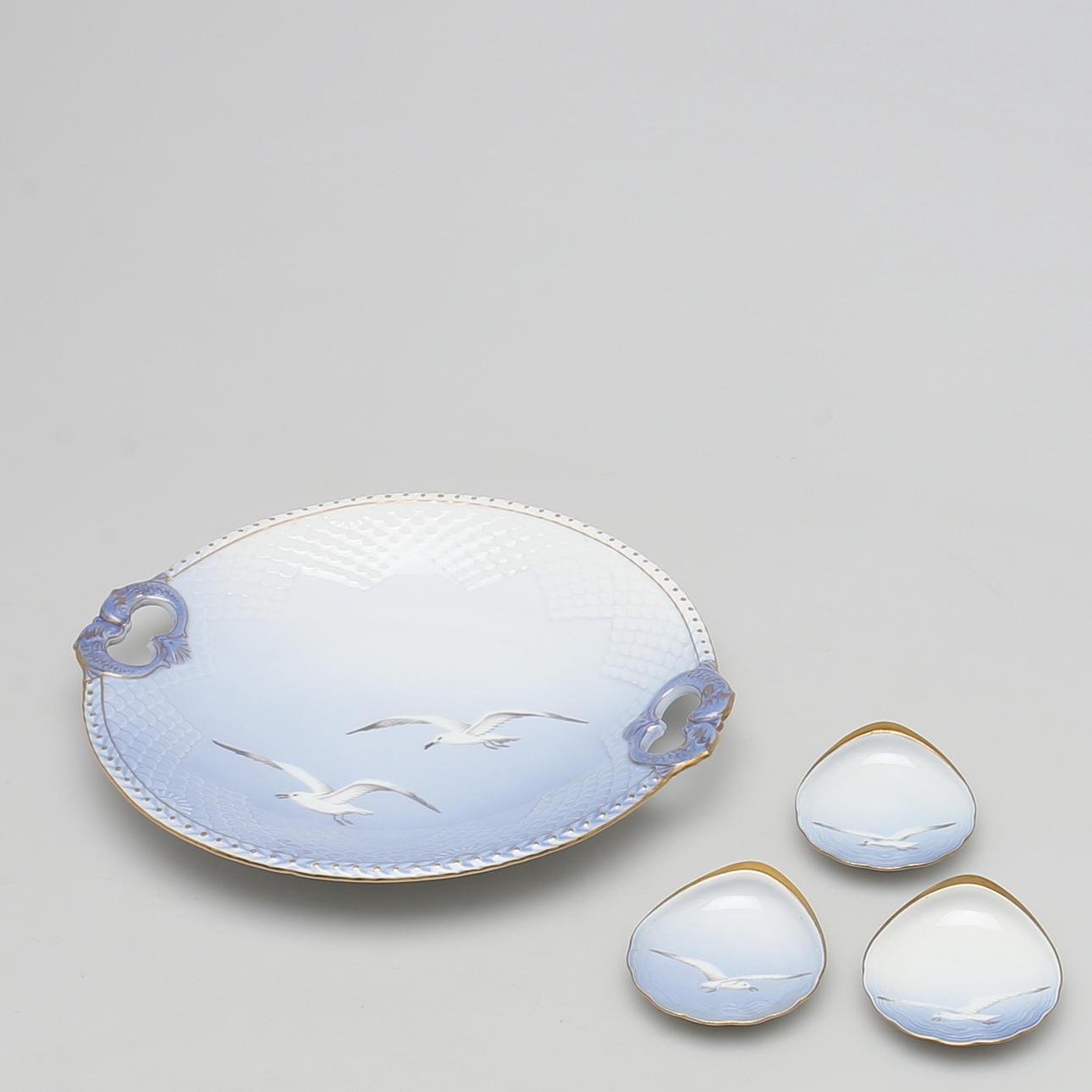 KAFFEFAT med 3 st MUSSELFAT, Bing och Gröndal, Blå Måsen.