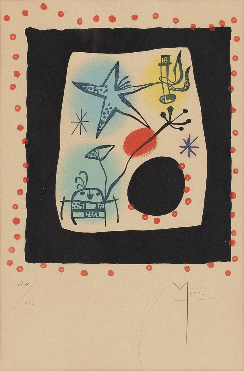 JOAN MIRÓ. "Les Coccinelles". Color lithography. Made in 1960.