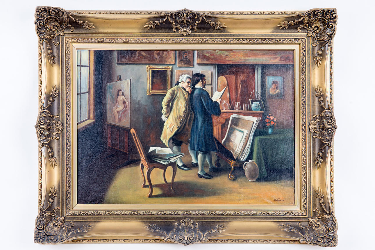 E. W. TOPMAN. EW Topman, Paintings, In the Studio.