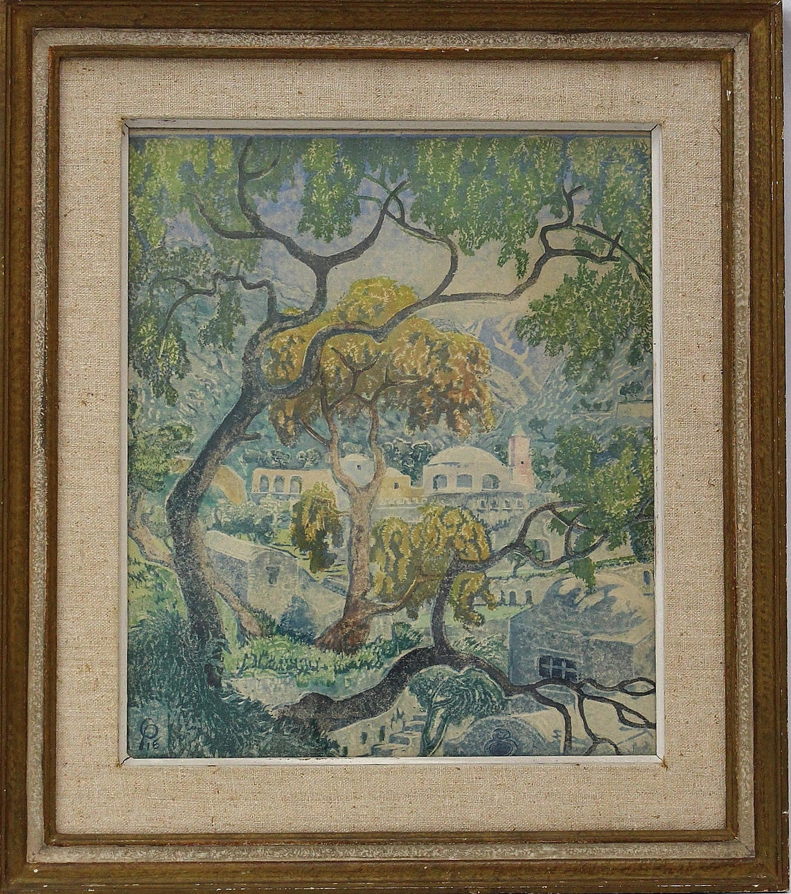 CARL PALME. färg träsnitt, Genova, nummer 2/15 ex, a tergo.