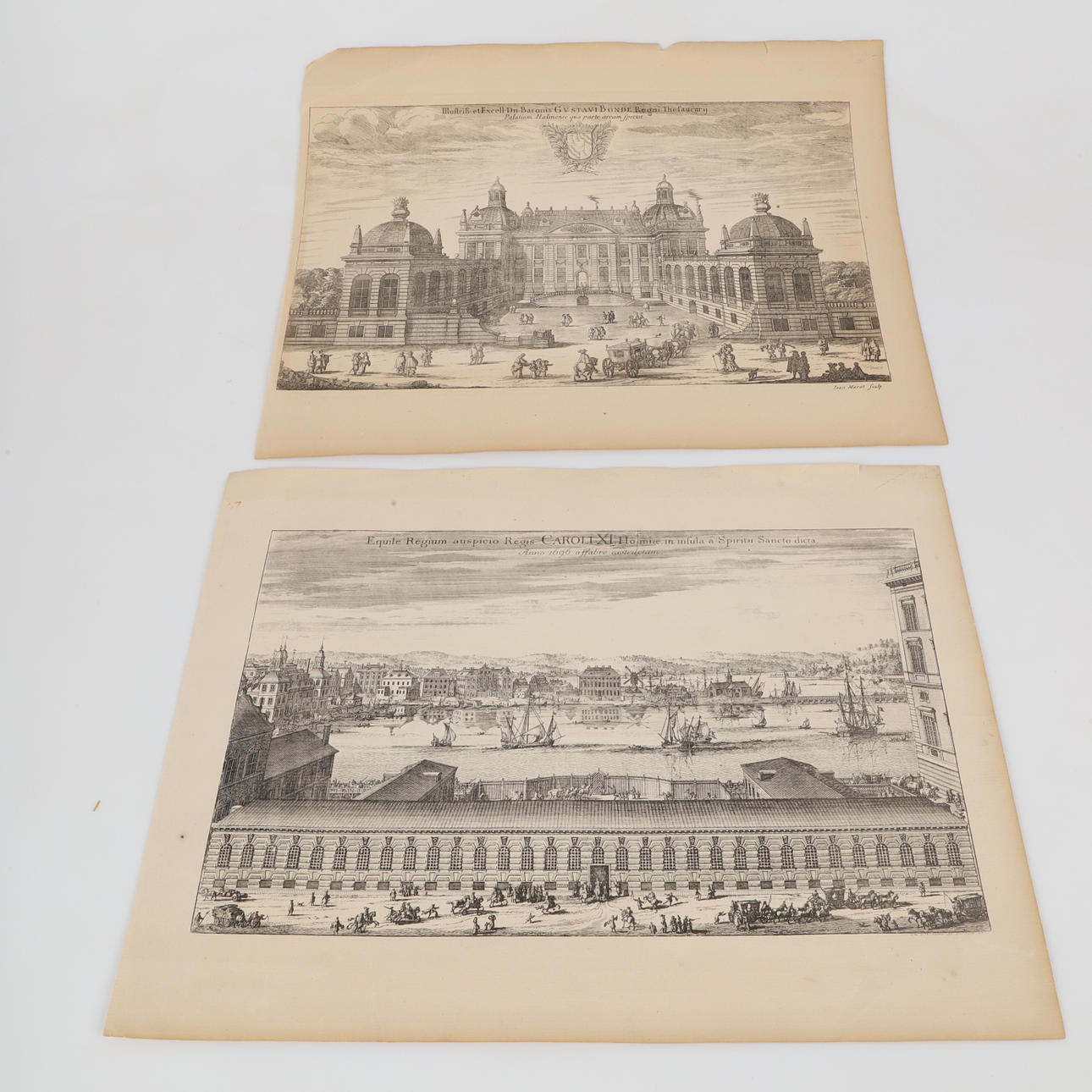 GEBÄUDE UND SCHLOSS, 8 ältere Drucke.