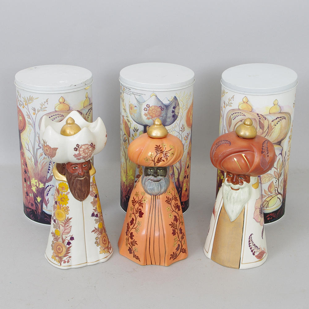 FIGURINER, 3 vise männen, porslin, Mads Stage, Köpenhamn.