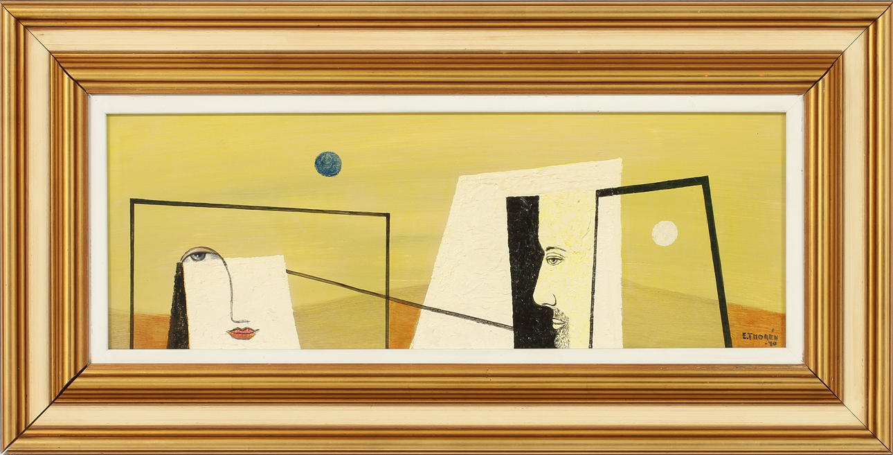 ESIAS THORÉN, olja på pannå, sign o dat -80.