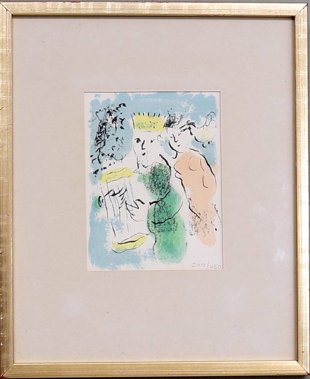 MARC CHAGALL. Neptunus, färglitografi, no 240 / 450.