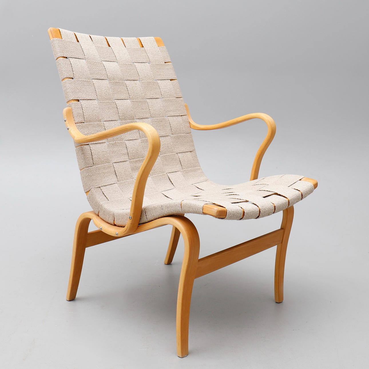 BRUNO MATHSSON. FÅTÖLJ "EVA", FIRMA KARL MATHSSON, VÄRNAMO.