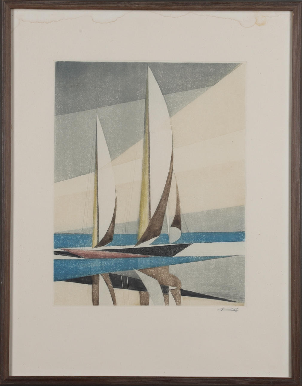 FRITZ NEUMANN. Farbradierung, signiert "Ric".