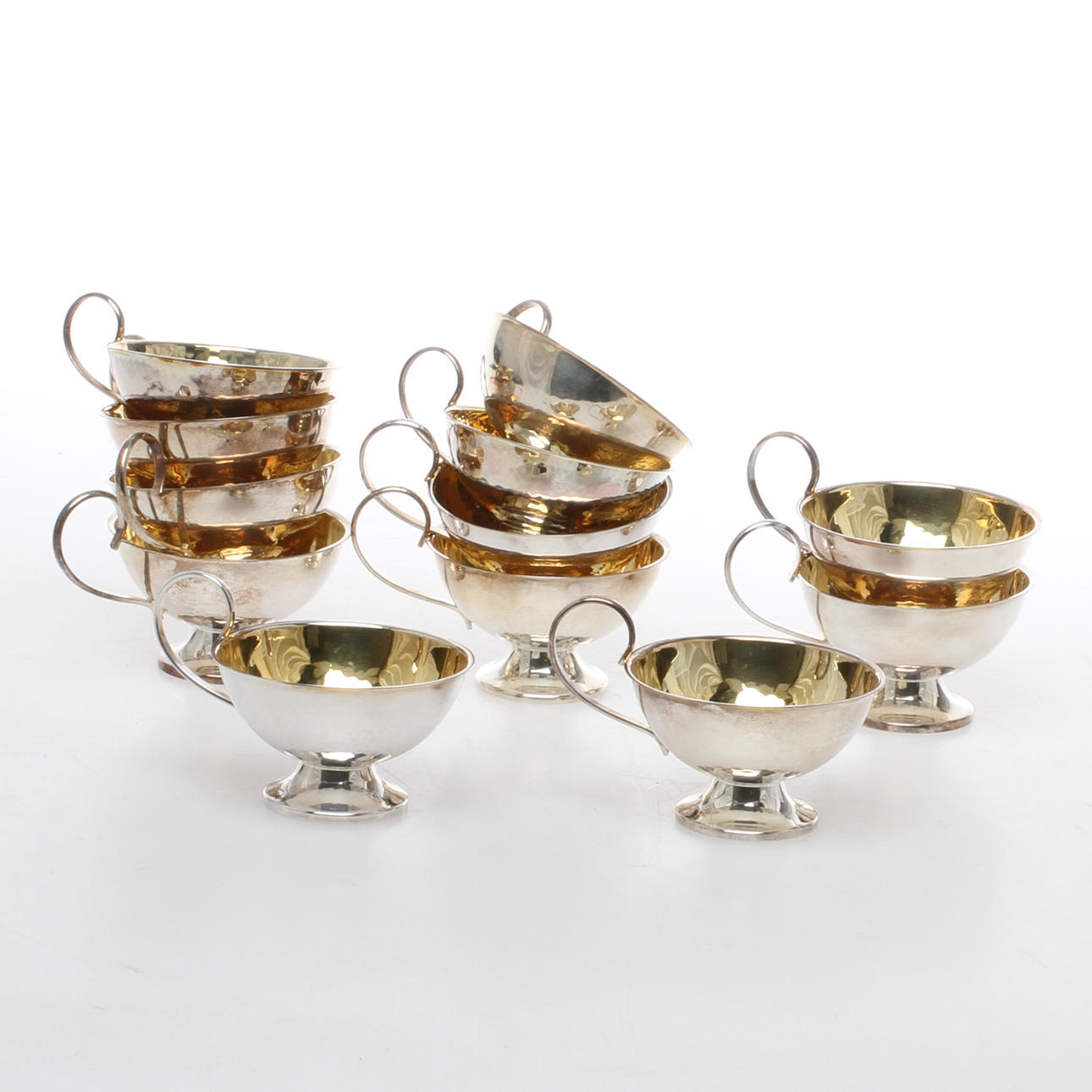 PUNSCHMUGGAR, 10+2 st, silver, CSON och GAB, 1900-talets andra hälft.