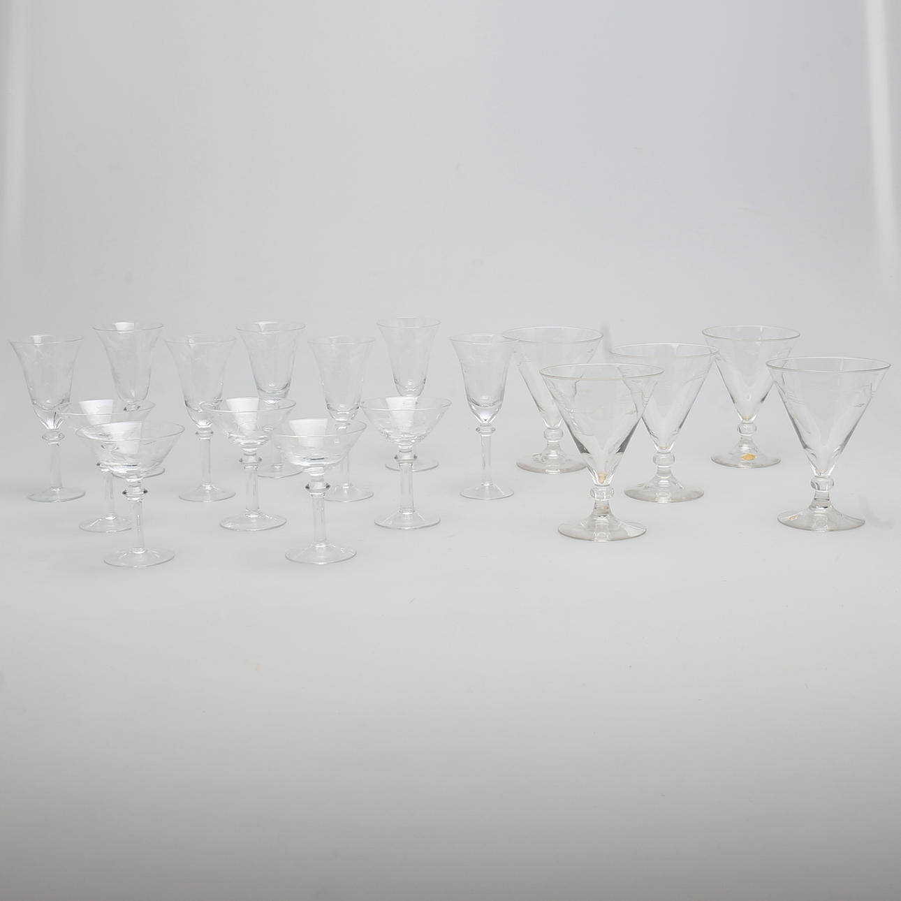 PARTI GLAS, 5 delar, bla. Johansfors.