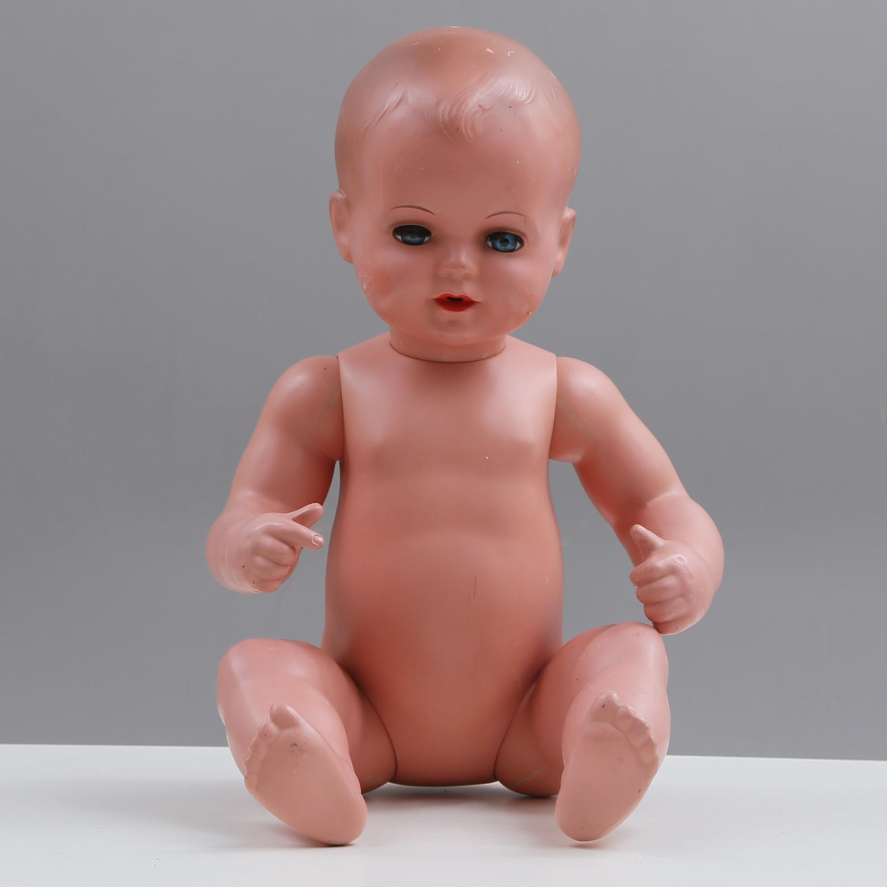 DOLL, plastic, turtle marked, 1950s/60s.