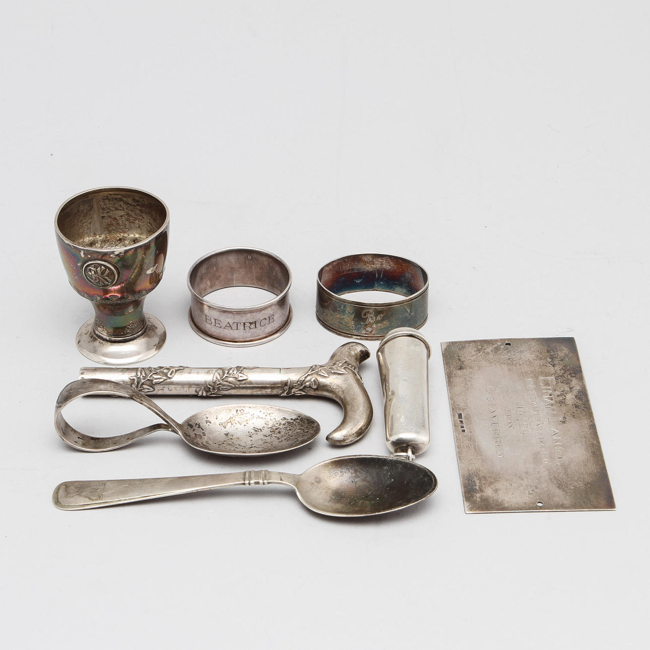 SILVERFÖREMÅL, 8 delar, 190 g.