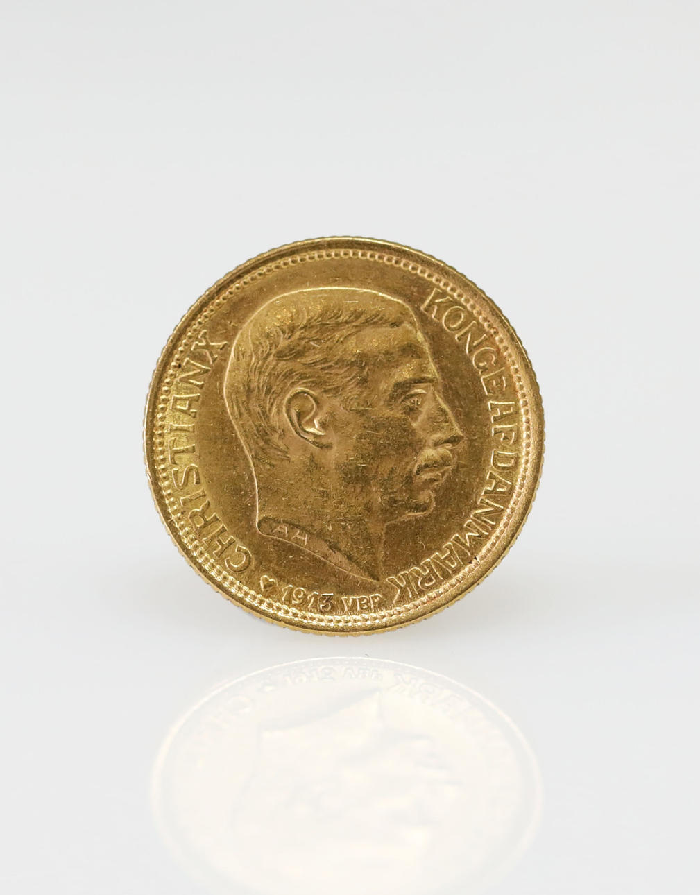 GULD MØNT, 10 kroner, Christian X af Danmark, 1913.