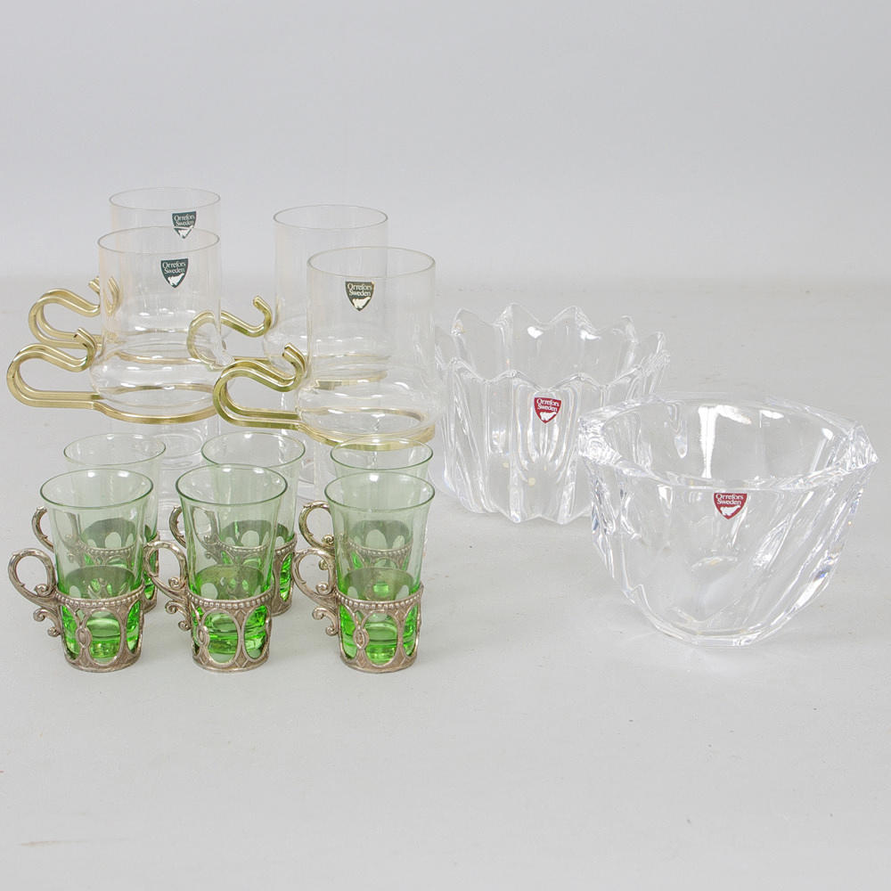SKÅLAR SAMT GLAS, bl. a. Orrefors.