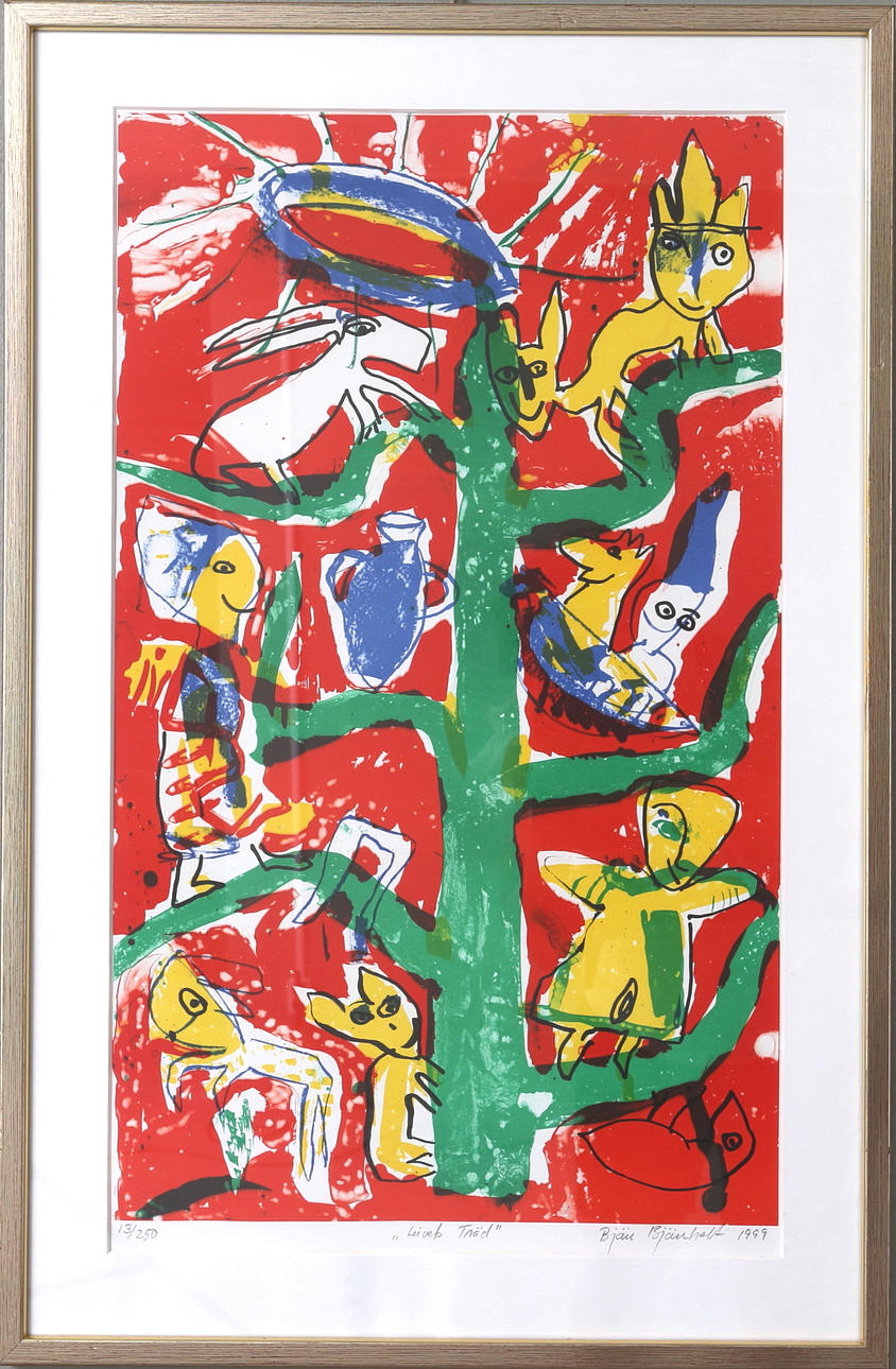 BJÖRN BJÖRNHOLT. "Livets träd", litografi, signerad, n:o 13/250.