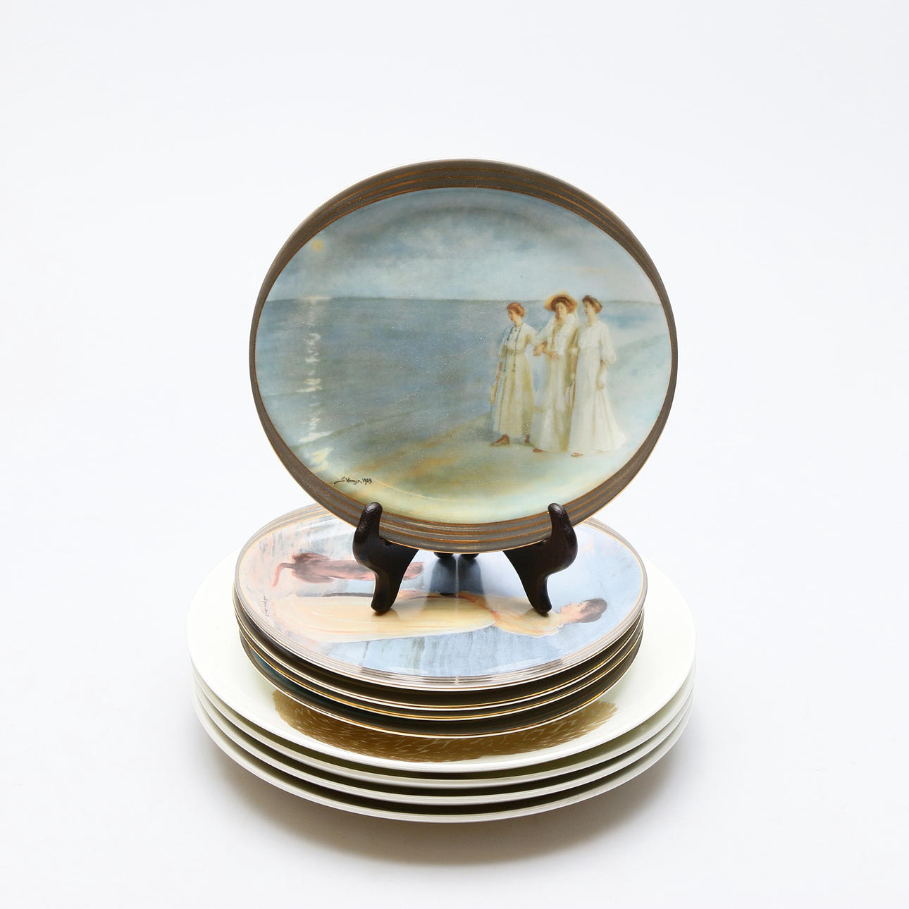 MEMORIAL PLATES, 9 pcs., 1900s.