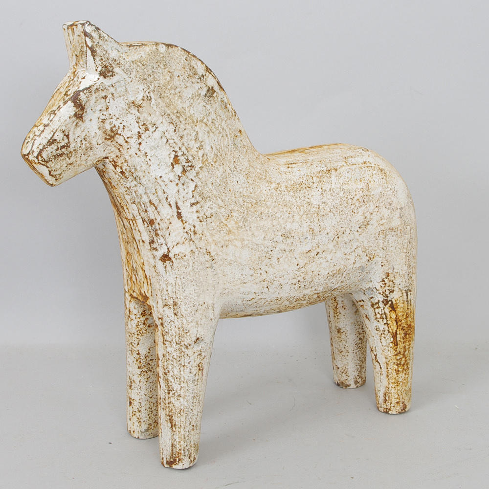 DALAHÄST, vitmålad gjutjärn.