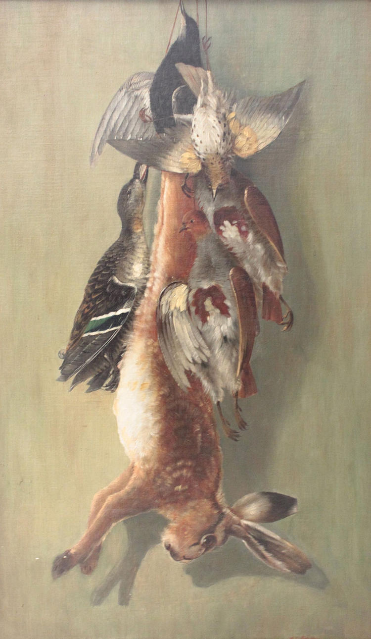 UNBEKANNTER KÜNSTLER. U. rätt. oläslig sig., olja på trä.