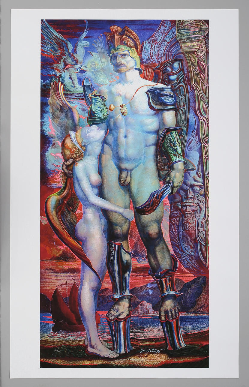ERNST FUCHS (GEBOREN 1930 WIEN). ”Perseus och nymfen”.