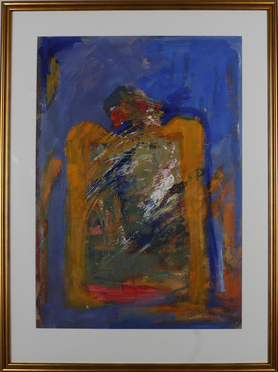 LILL TOGELIUS. Komposition. Olja på papp. Signerad.