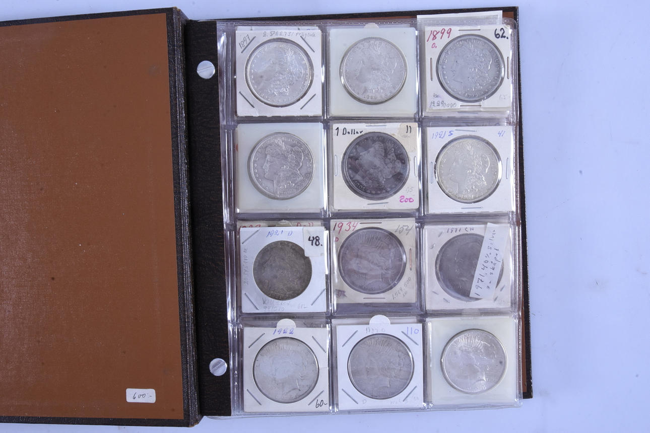 COIN ALBUM, mostly silver, USA.