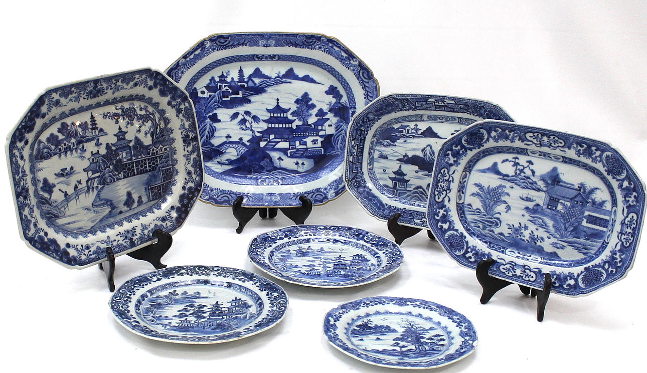 FAT sju delar av porslin Kina 1700/1800-talet.