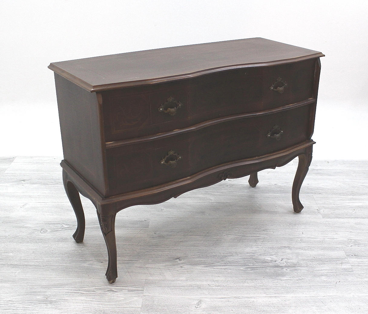 BYRÅ, brunbetsad med 2 lådor.