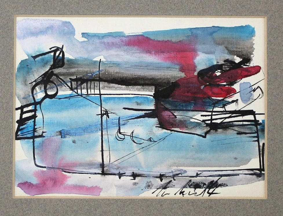 STUDIO OF MAX MÜLLER (BK). Abstract landscape drawing.
