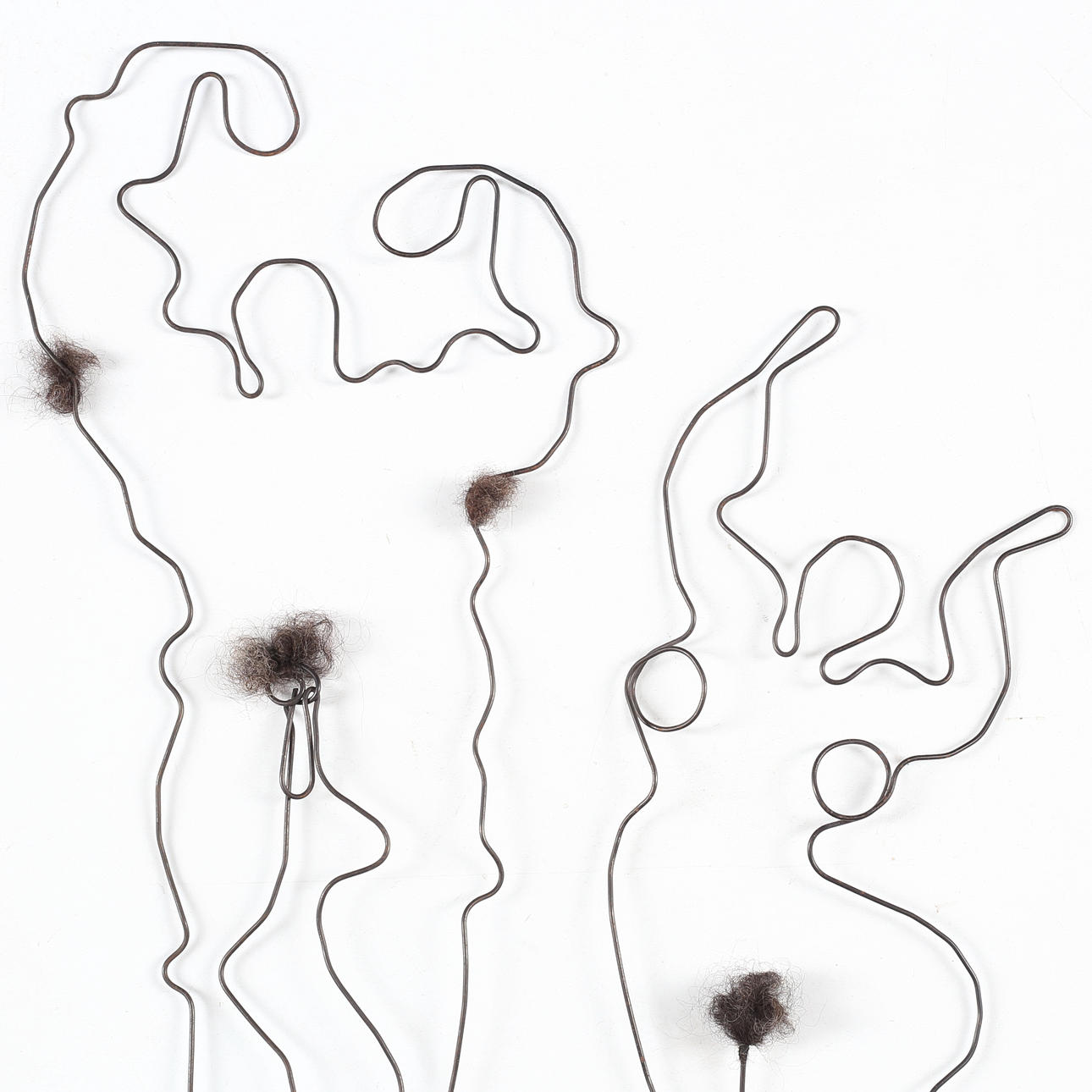 OKÄND KONSTNÄR. Ståltrådsfigurer, 2 st, samtida.